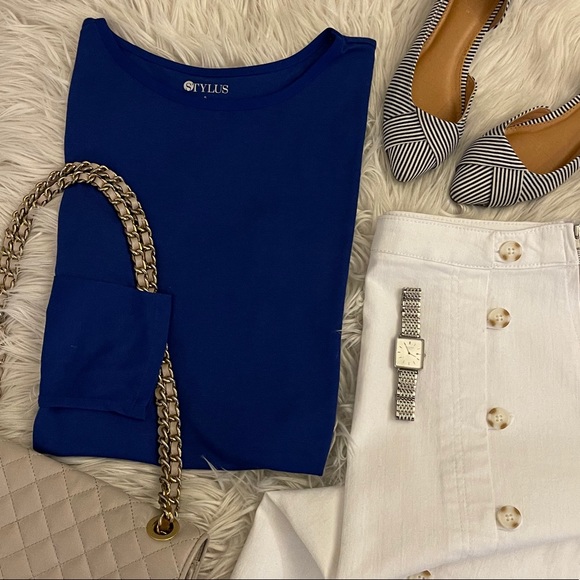 STYLUS Tops - Bright blue | peplum top